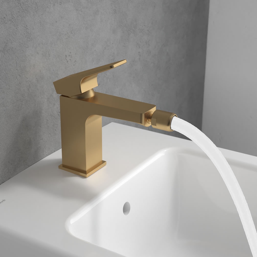 Lifestyle image of Villeroy & Boch Architectura Square Brushed Gold Bidet Mixer